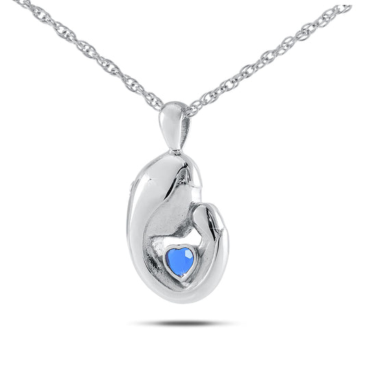 September w/ Sapphire Sterling Silver Keepsake